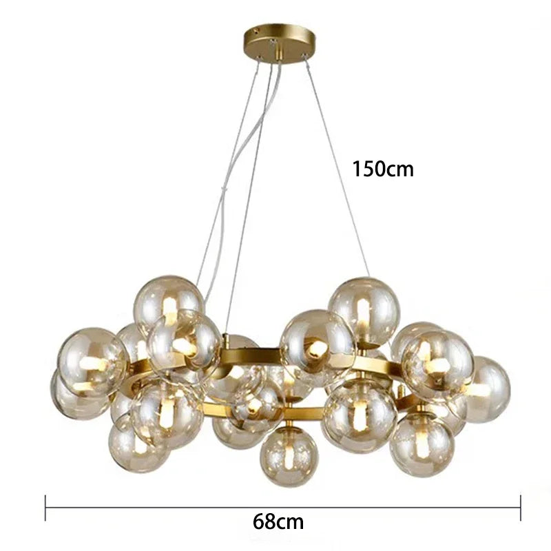 Sophie Glass Bubble Pendant Chandelier for Modern Living Spaces