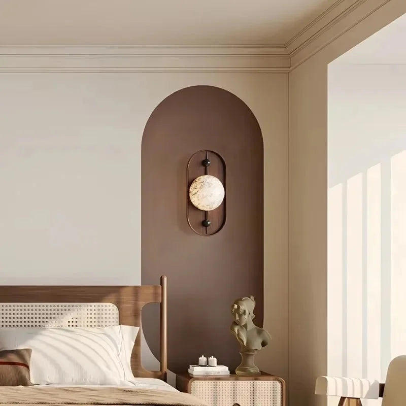 Élodie Soluna Sculpted Marble LED Wall Lamp