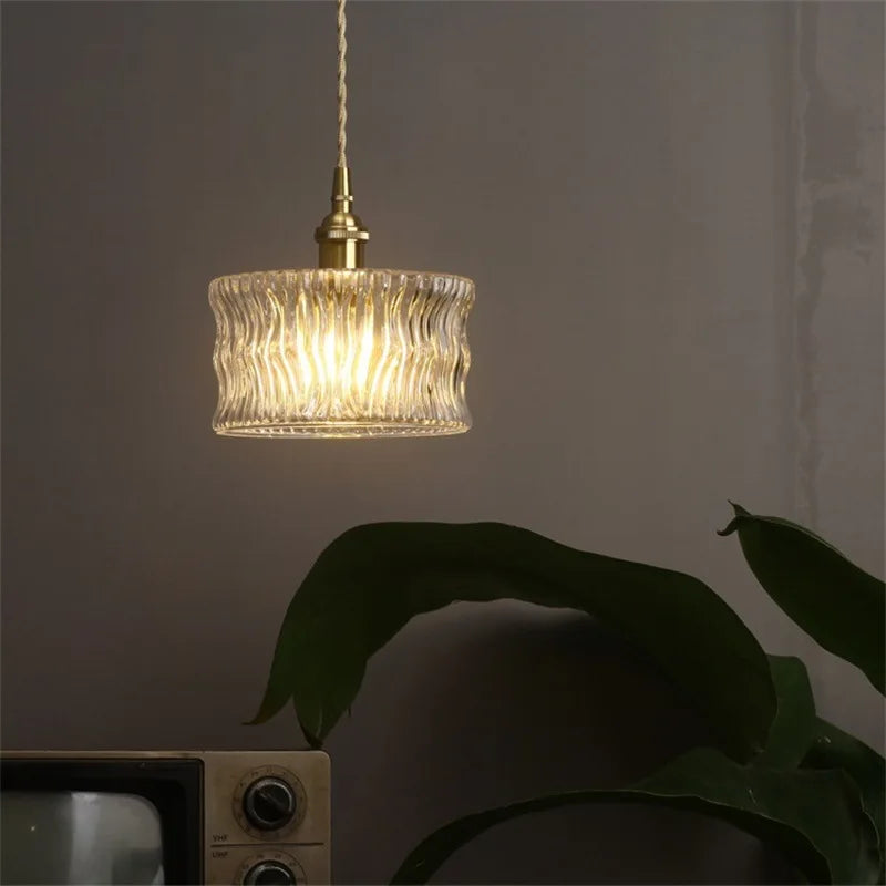 Camille Luxus Glas Pendelleuchte Schwarz & Gold