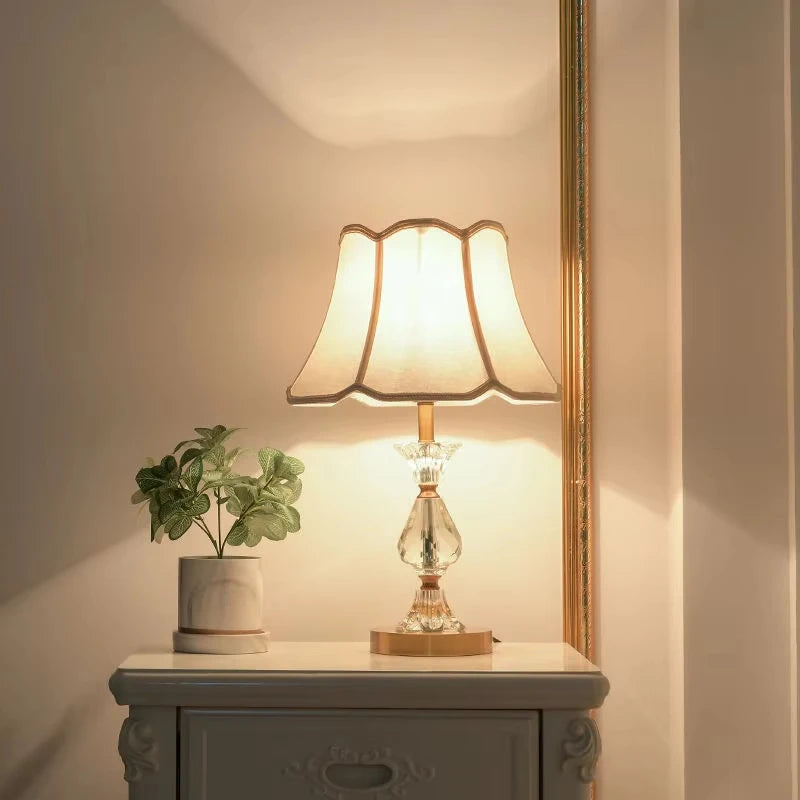 Camille Retro Copper Crystal LED Floor Lamp Sofa Corner Light