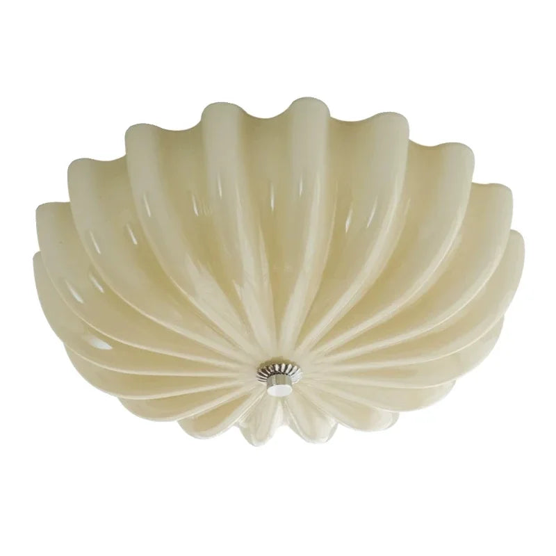 Éloise Medieval Cream Glass Pumpkin Ceiling Light