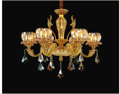 Sophie European Brass Crystal Antique Chandelier Pendant Light