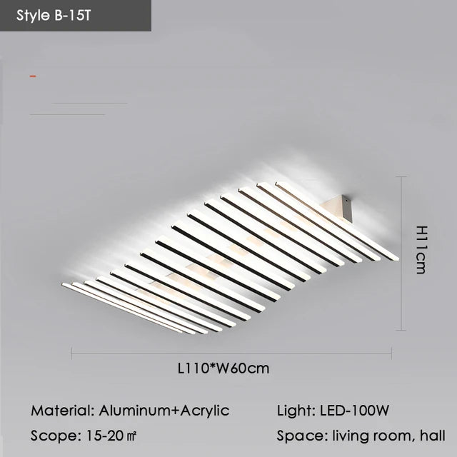 Élodie Minimalistische schwarze Linien-LED-Deckenleuchte, verstellbar