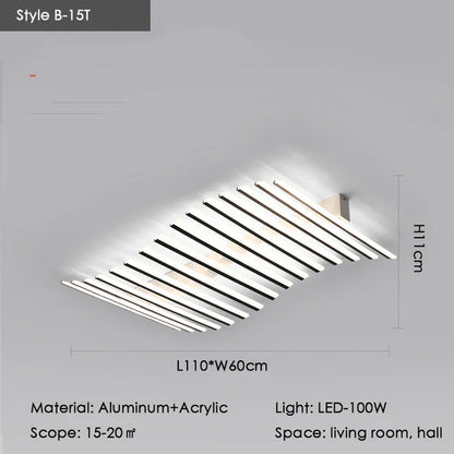 Élodie Minimalistische schwarze Linien-LED-Deckenleuchte, verstellbar