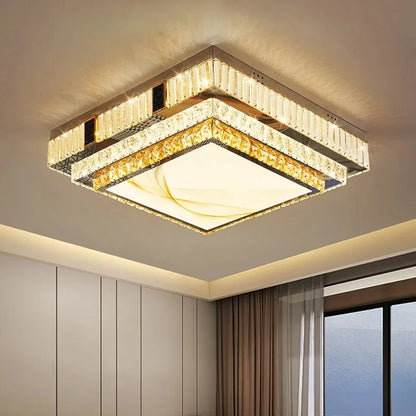 Celestia Gold Kristall Deckenleuchte mit bündigem LED