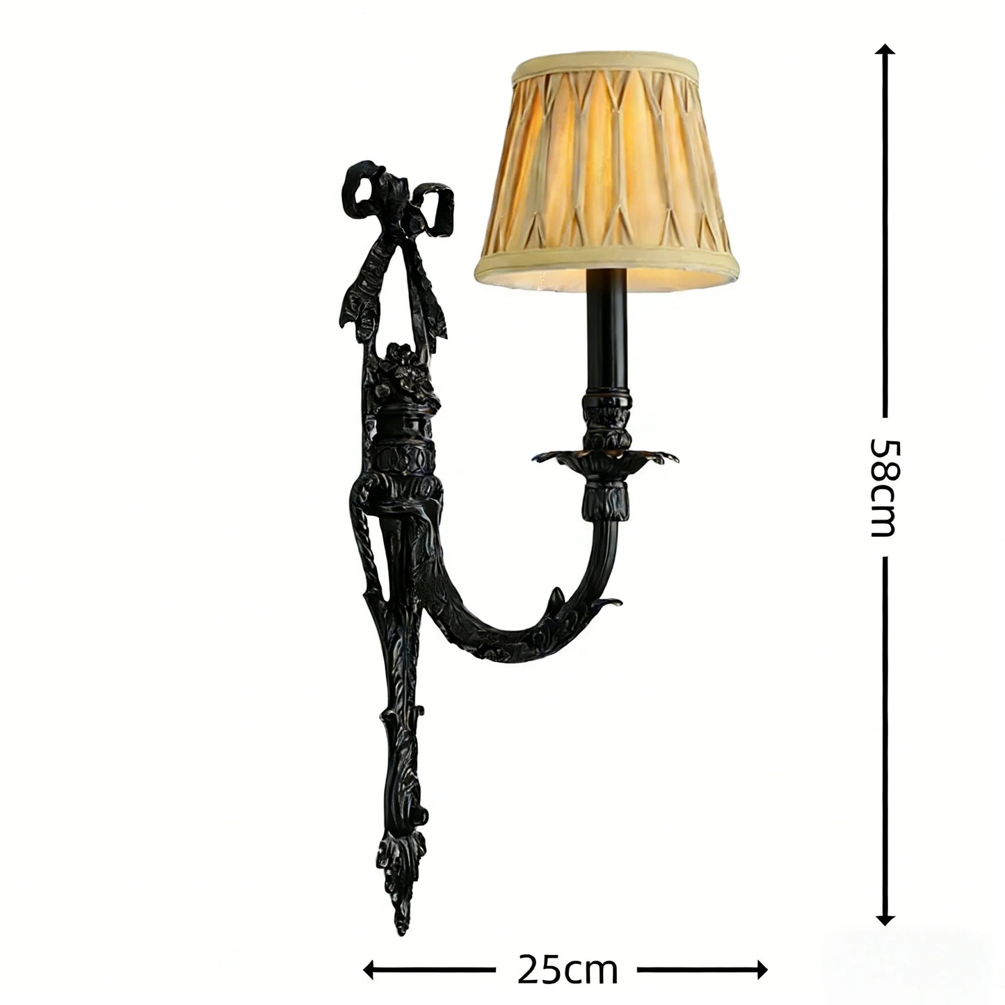 Camille Retro französische Messing-Kristall-LED-Wandleuchte Schlafzimmer-Akzent