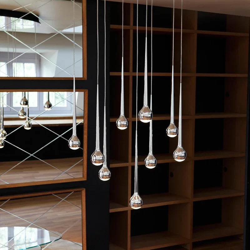 Amélie Moderne Wassertropfen Treppe Kristall Pendelleuchte Luxus Bar Restaurant