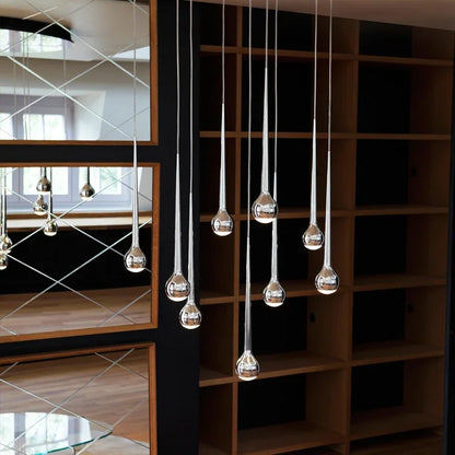 Amélie Moderne Wassertropfen Treppe Kristall Pendelleuchte Luxus Bar Restaurant