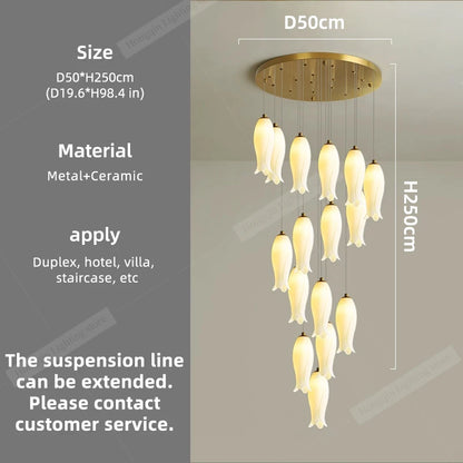 Amélie Minimalist Ceramic Staircase Pendant Light