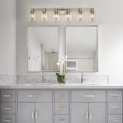 Sophie 6-Light Brushed Nickel Vanity Mirror Wall Light Fixture