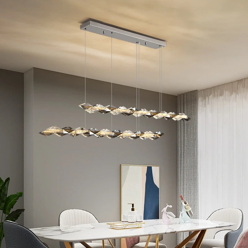 Élodie 2025 Moderner Ring Kristall LED Dimmbare Deckenleuchte Silber Dekor Lampe