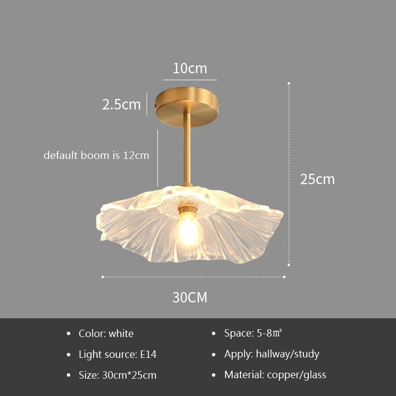 Amélie Flower Glass Semi-Flush Ceiling Light