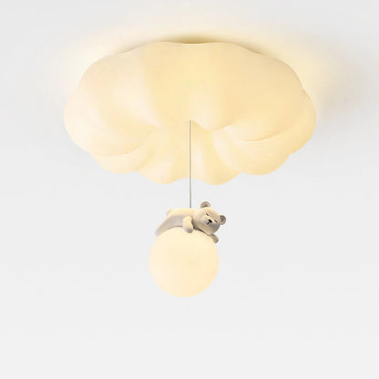 Amélie White Bear Cloud LED-Deckenleuchte Kinderzimmer Dimmbar