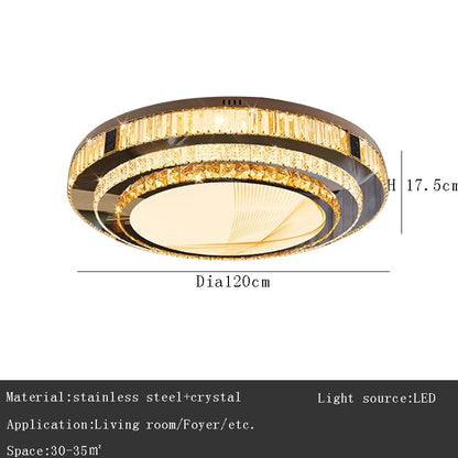 Celestia Gold Kristall Deckenleuchte mit bündigem LED