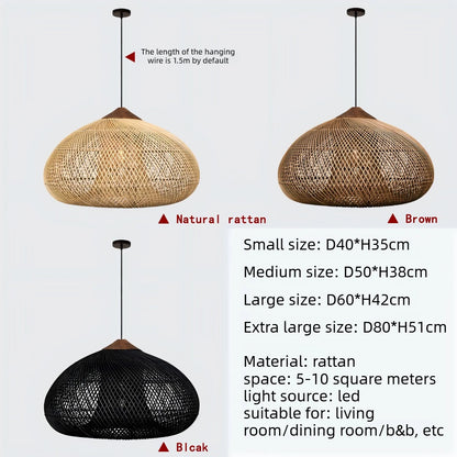 Sophie Wabi Sabi Rattan Pendelleuchte E27 Boho Esszimmerleuchte