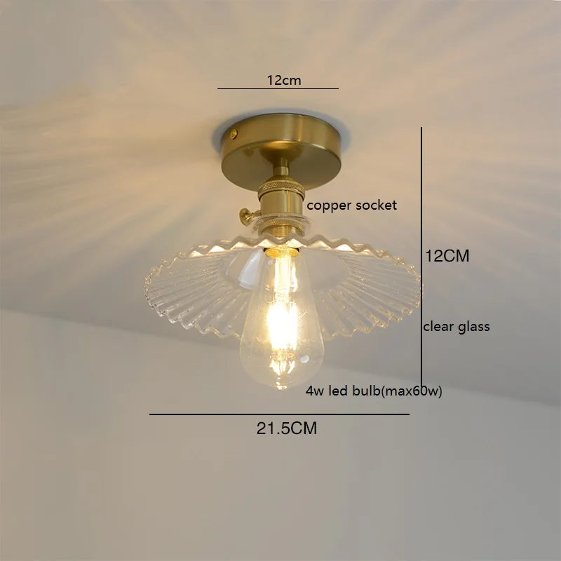Éloise Amber Glas Kupfer Deckenleuchte