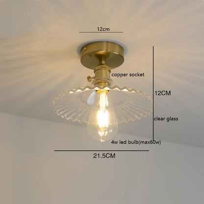 Éloise Amber Glas Kupfer Deckenleuchte
