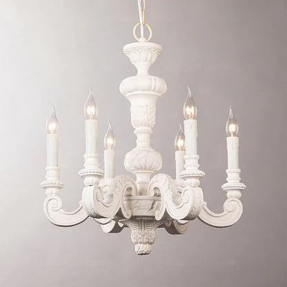 Geneviève Roman Pillar Wooden Chandelier for Classic Interiors