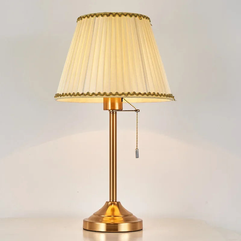 Sophie American Metal Fabric Bedside Table Lamp E27 Reading Light