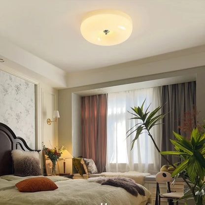 Deckenlampe Camille Französisch Beige Glas Downlight Flur Schlafzimmer