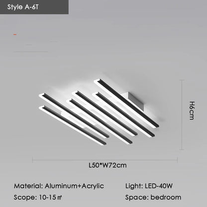 Élodie Minimalistische schwarze Linien-LED-Deckenleuchte, verstellbar