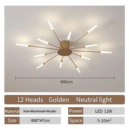 Celeste Nordic Fireworks LED Ceiling Chandelier for Modern Interiors