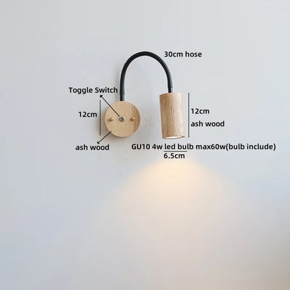 Élodie Walnut Wood LED Wall Lamp 30cm