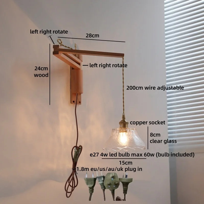 Élise Glasblumen Wandleuchte Flexibler Arm Nordisch
