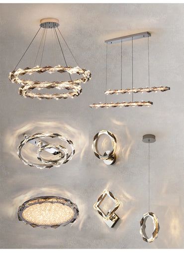 Élodie 2025 Moderner Ring Kristall LED Dimmbare Deckenleuchte Silber Dekor Lampe