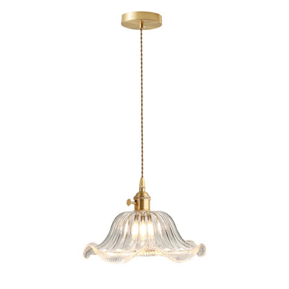 Valérie Vintage Art Deco Pendelleuchte aus Buntglas