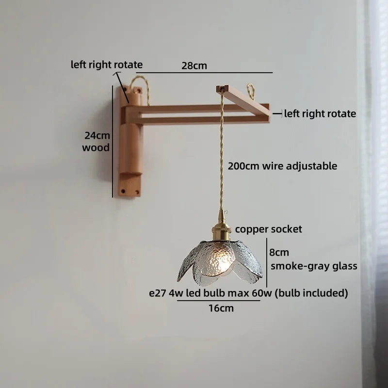 Élise Glasblumen Wandleuchte Flexibler Arm Nordisch