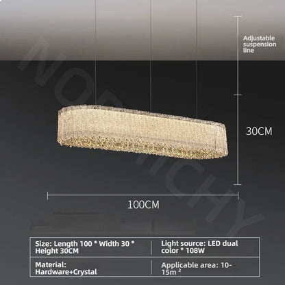 Luxury Gold Crystal Pendant Lamp for Living and Dining Room