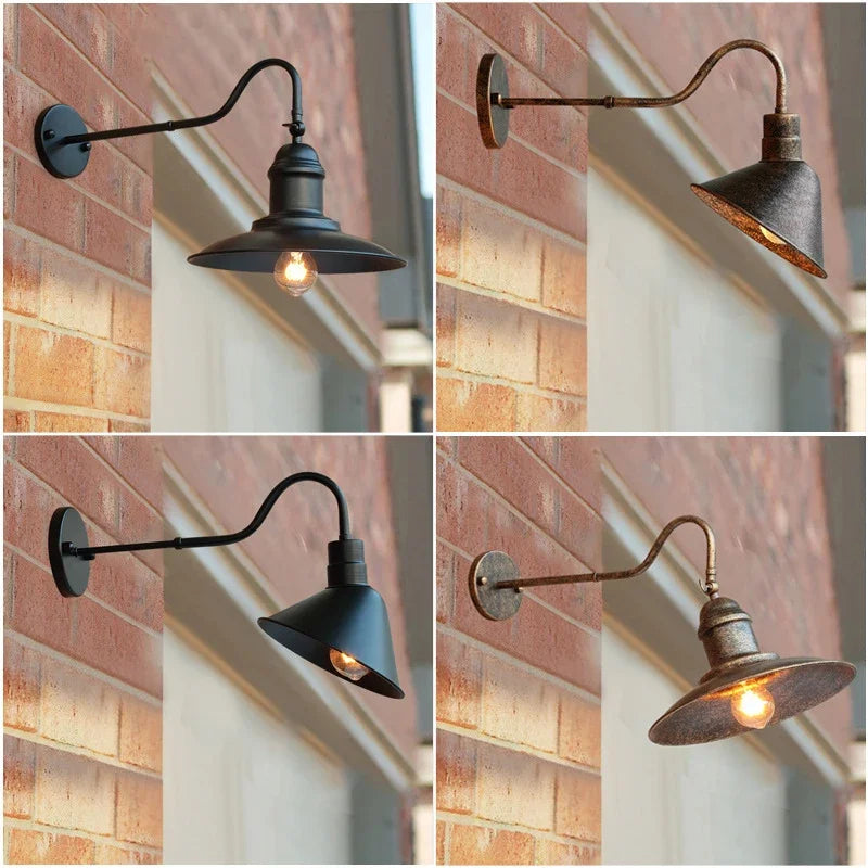 Sophie Industrielle verstellbare Außenwandleuchte E27 Vintage Wandlampe