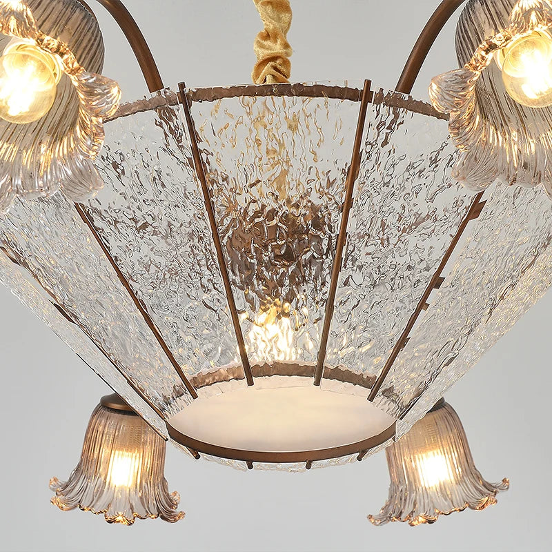 Vintage Blumen Glas LED Pendelleuchter