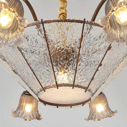 Vintage Blumen Glas LED Pendelleuchter