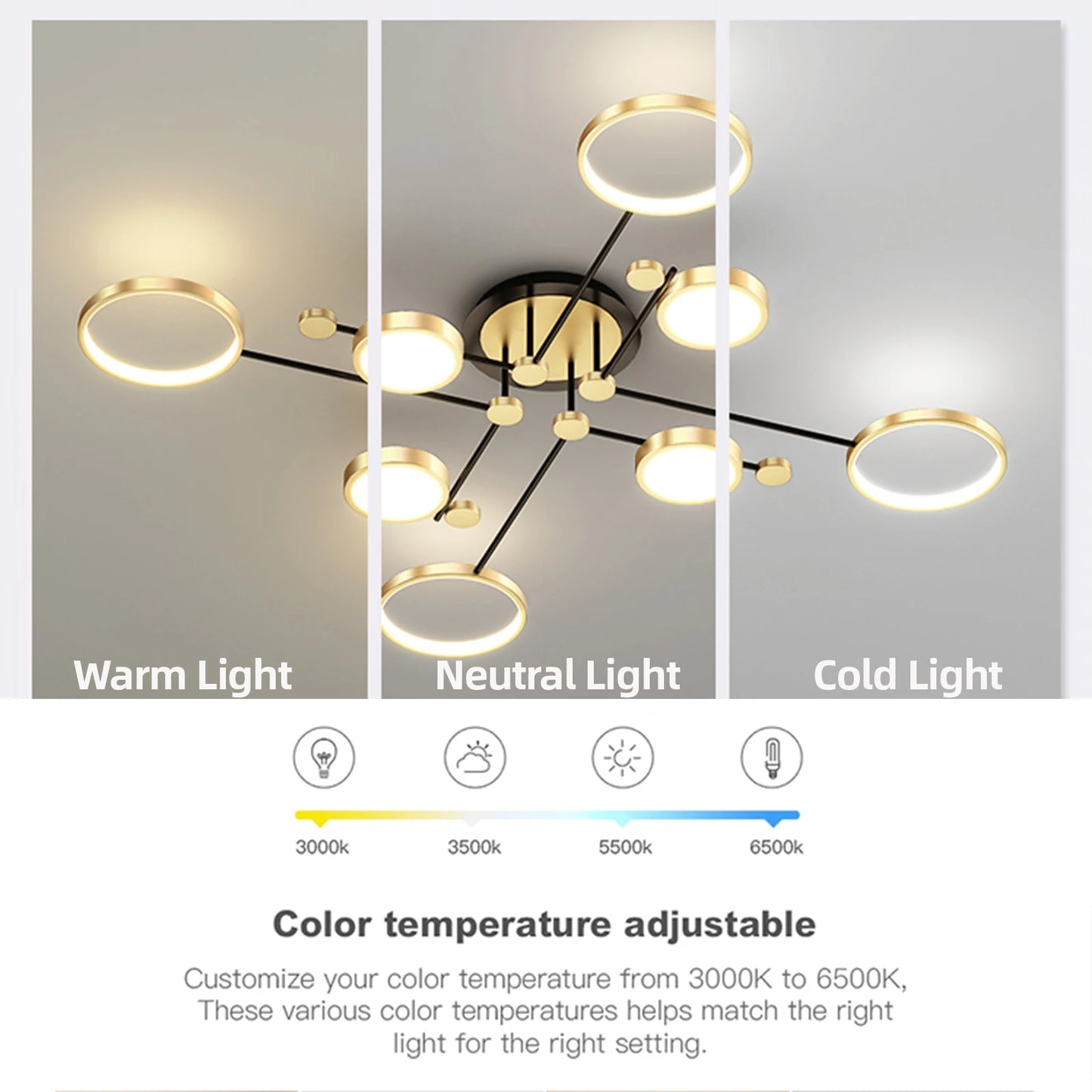 Auriane Nordic Gold Schwarz LED Deckenpendelleuchte