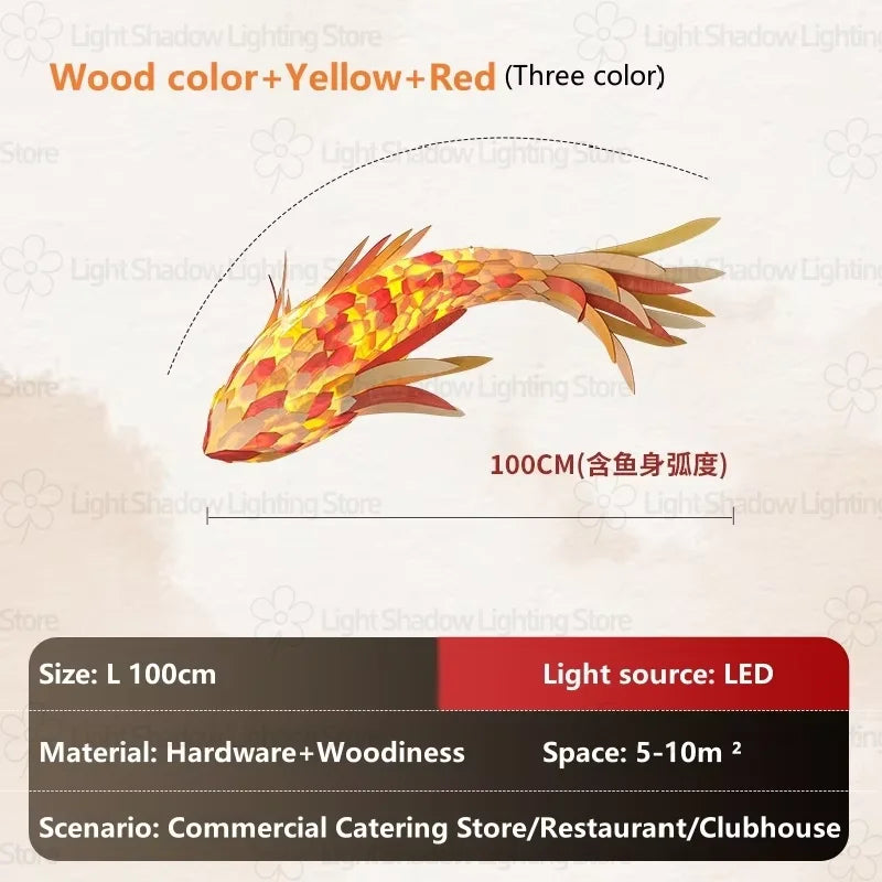 Decorative Fish Shaped Chandelier Pendant Light for Restaurant & Cafe Interiors