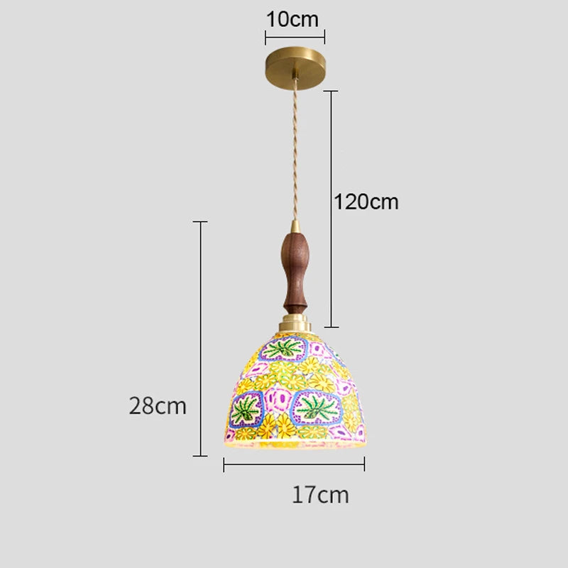 Isabelle Shell Glass Pendant Light Art Deco Bedside Lamp