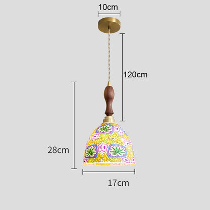 Isabelle Shell Glass Pendant Light Art Deco Bedside Lamp
