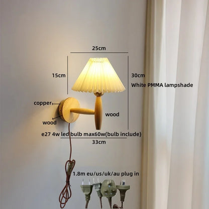Chloé Pleated Umbrella Wall Lamp Nordic Modern