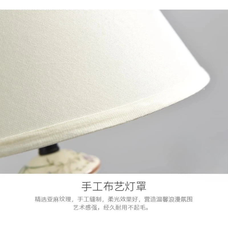 Blumen- und Vogel-Keramik-LED-Stehlampe für Schlafzimmer und Wohnzimmer