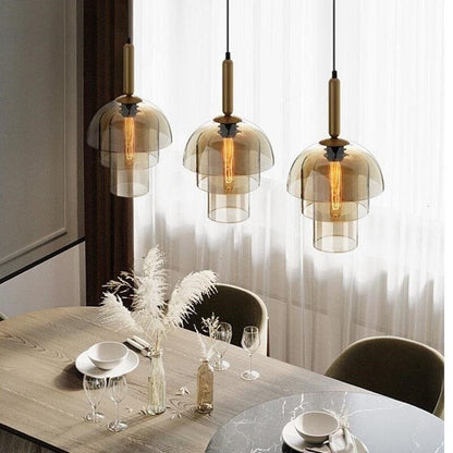 Amélie Champagne Vintage-Glas-Pendelleuchte