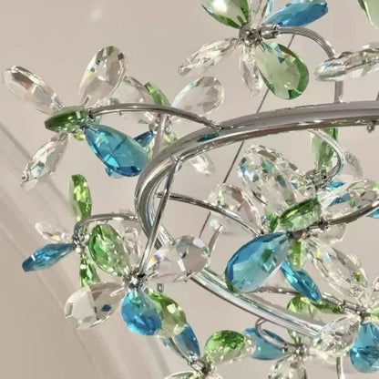 Camille French Crystal Wreath Pendant Lamp Princess Bedroom Light