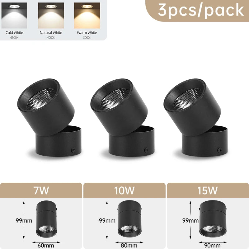 Camille Faltbare LED-drehbare Deckenleuchte 3-farbig Modern