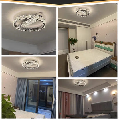 Sophie Moderne Chrom Kristall Ring LED Deckenleuchte Foyerlampe