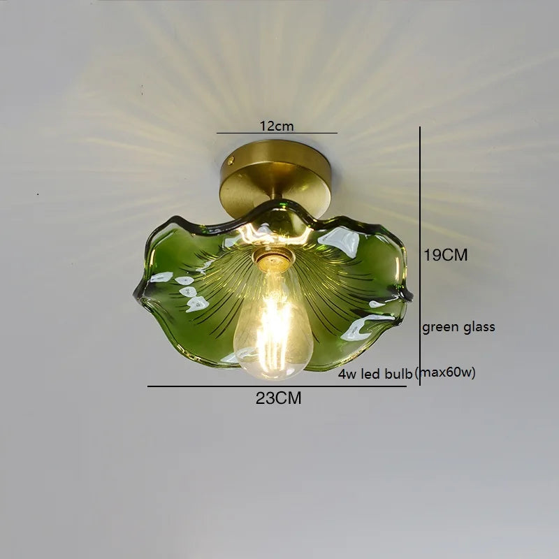 Éloise Amber Glas Kupfer Deckenleuchte