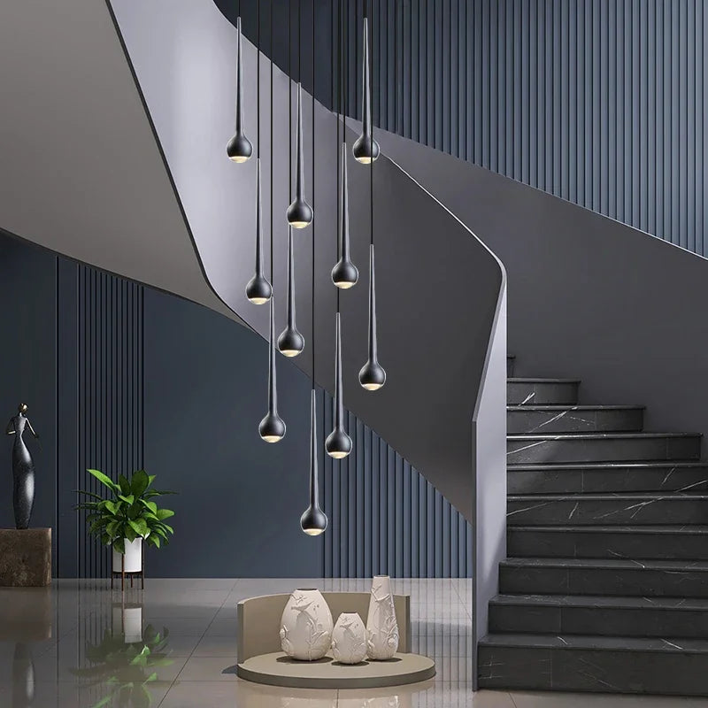 Amélie Moderne Wassertropfen Treppe Kristall Pendelleuchte Luxus Bar Restaurant