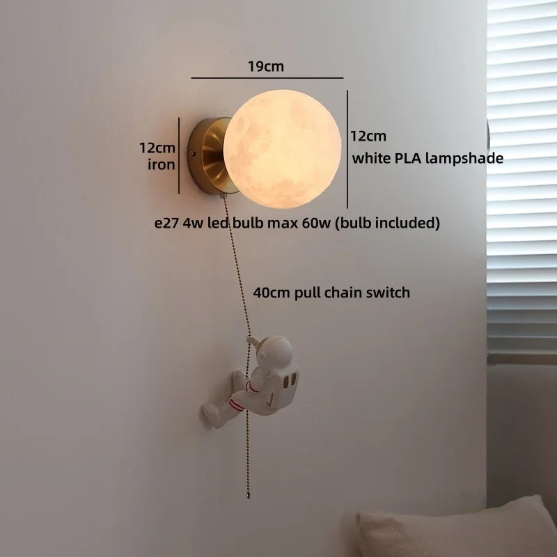 Élise Nordic White Iron LED Wall Lamp Kids Room Decor