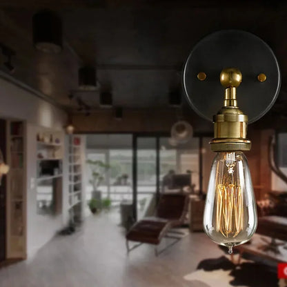 Élise Industrielle Retro E27 Wandleuchte Schwarz Gold Loft Wandlampe