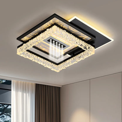 Nordic Crystal LED Ceiling Light – Modern Dimmable Flush Mount for Living Room & Bedroom